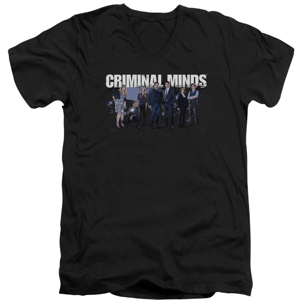 Criminal Minds Season 10 Cast Mens Slim Fit V-Neck T Shirt Black
