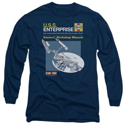 Star Trek Enterprise Manual Mens Long Sleeve Shirt Navy Officially Licensed