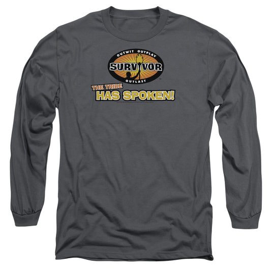 Survivor Tribe Has Spoken Mens Long Sleeve Shirt Charcoal Officially Licensed