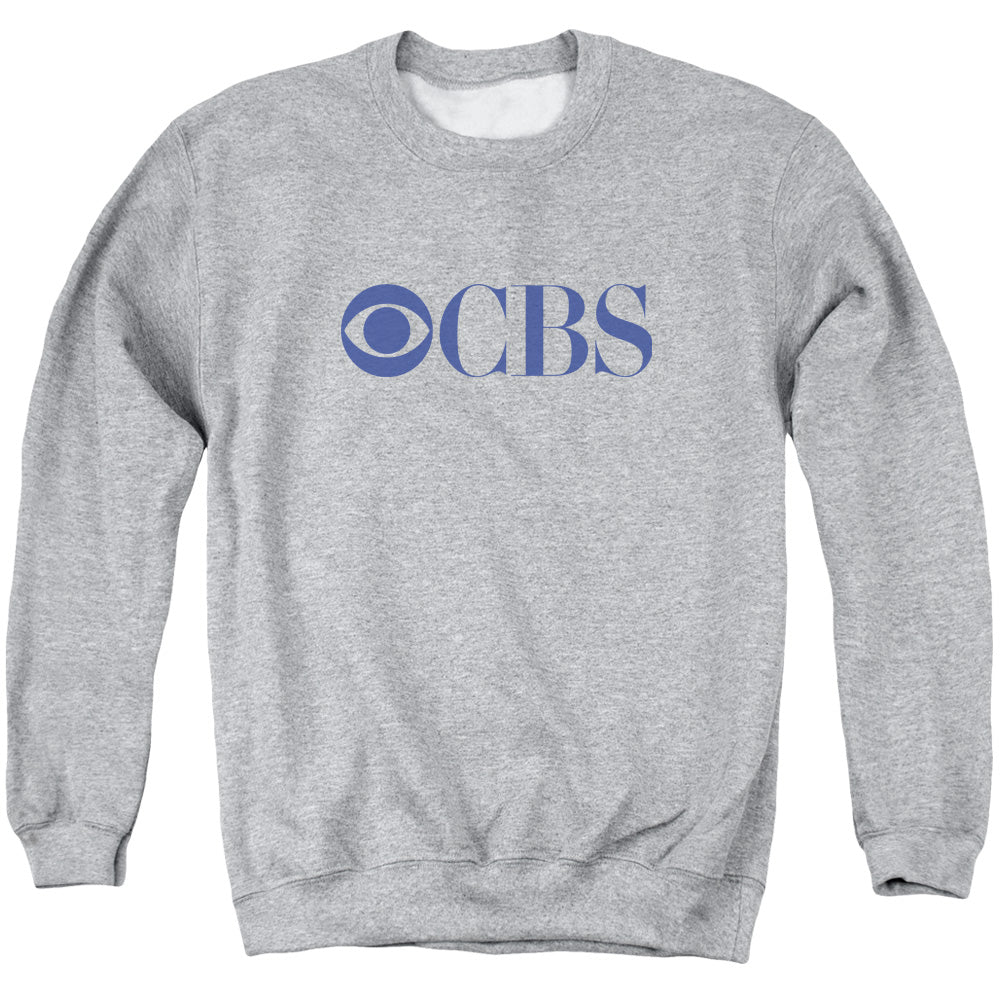 Cbs Logo Mens Crewneck Sweatshirt Athletic Heather Officially Licensed