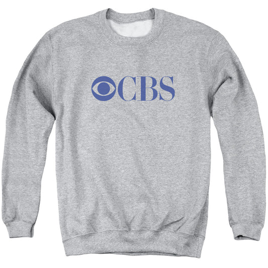 Cbs Logo Mens Crewneck Sweatshirt Athletic Heather Officially Licensed