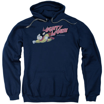 Mighty Mouse Mighty Retro Mens Hoodie Navy