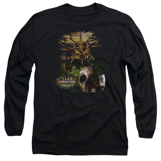 Survivor Jungle Mens Long Sleeve Shirt Black Officially Licensed