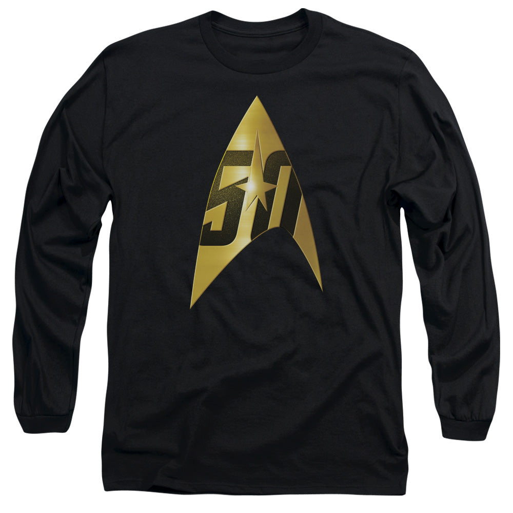 Star Trek 50Th Anniversary Delta Mens Long Sleeve Shirt Black Officially Licensed