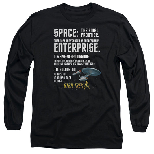 Star Trek Intro Mens Long Sleeve Shirt Black Officially Licensed