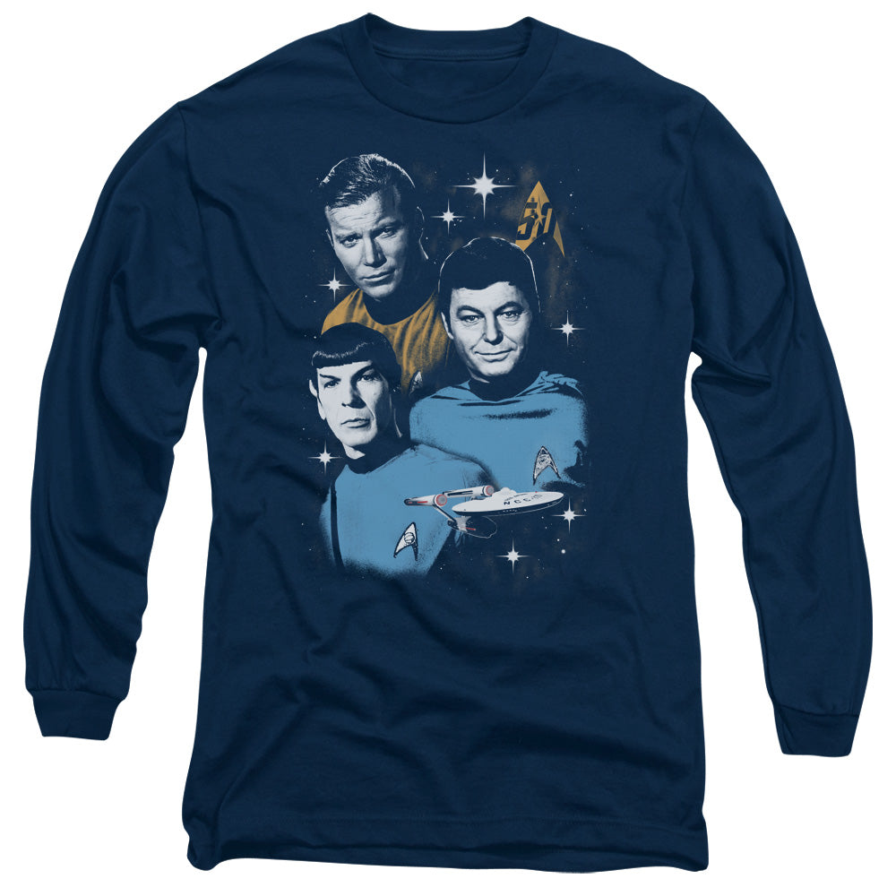Star Trek All Star Crew Mens Long Sleeve Shirt Navy Officially Licensed