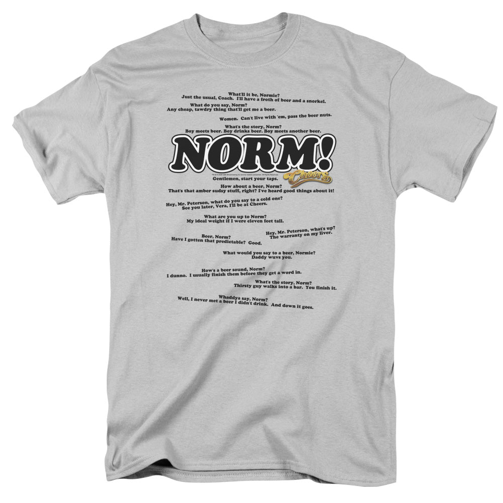 Cheers Normisms Mens T Shirt Silver
