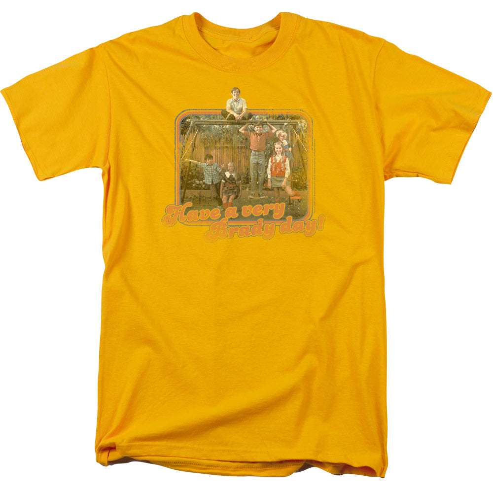 Brady Bunch Have A Very Brady Day! Mens T Shirt Gold