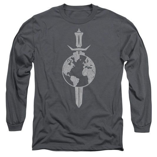 Star Trek Terran Empire Mens Long Sleeve Shirt Charcoal Officially Licensed