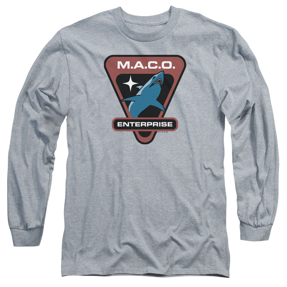 Star Trek Maco Patch Mens Long Sleeve Shirt Athletic Heather Officially Licensed