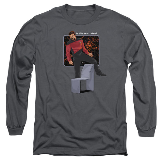Star Trek Is This Seat Taken Mens Long Sleeve Shirt Charcoal Officially Licensed