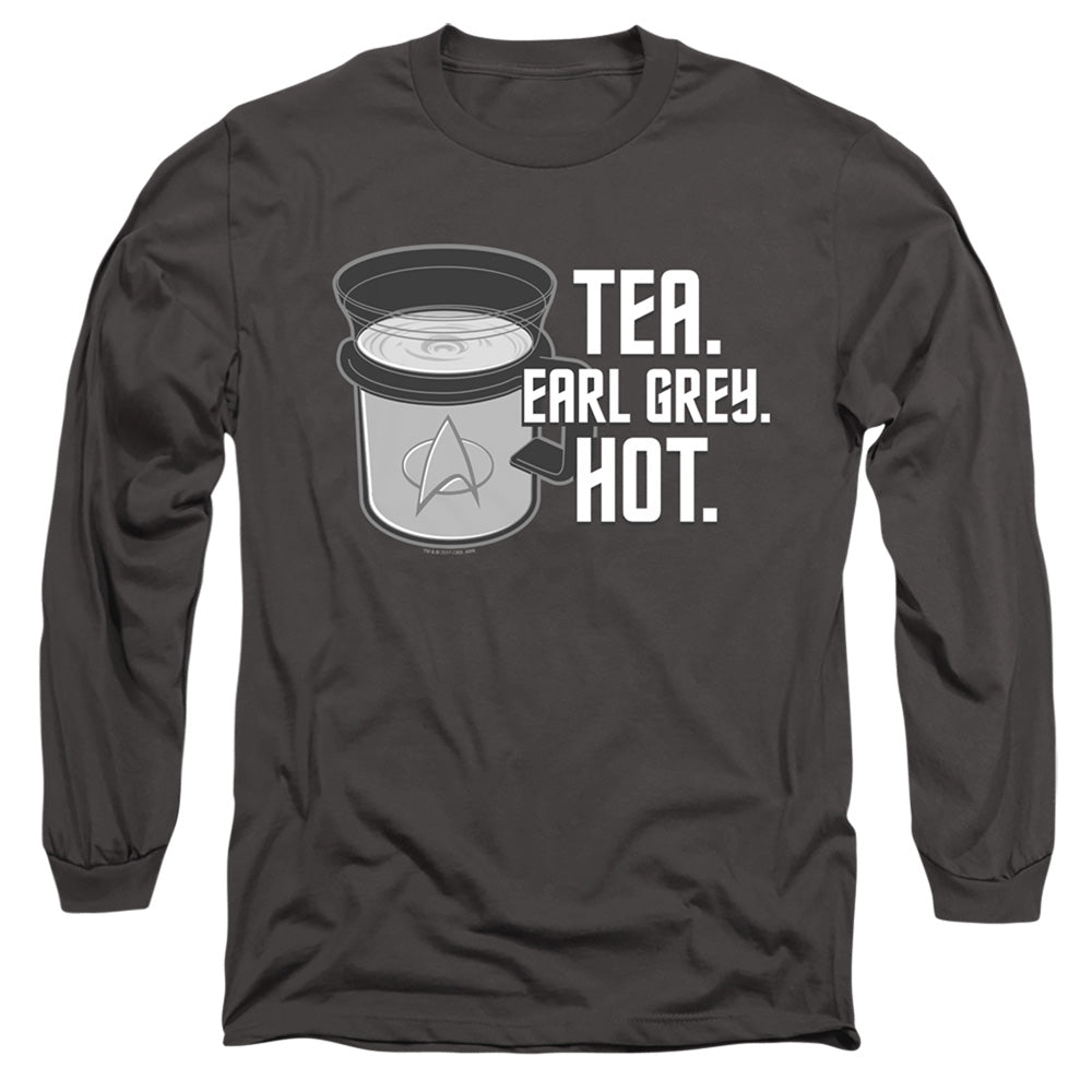 Star Trek Earl Grey Mens Long Sleeve Shirt Charcoal Officially Licensed