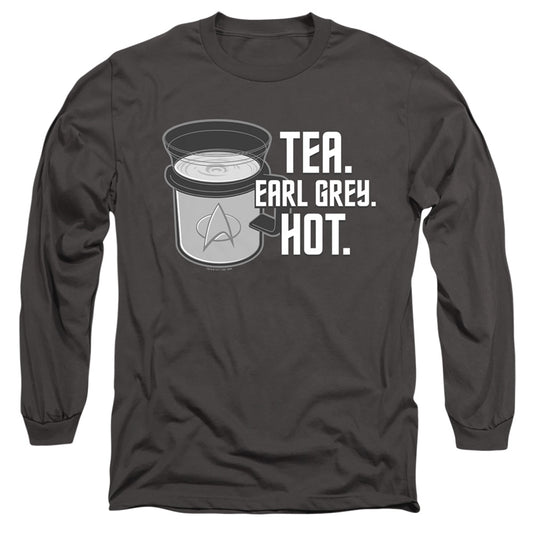 Star Trek Earl Grey Mens Long Sleeve Shirt Charcoal Officially Licensed