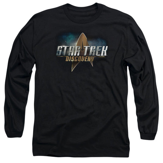 Star Trek Discovery Discovery Logo Mens Long Sleeve Shirt Black Officially Licensed