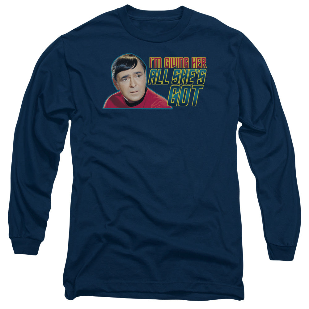 Star Trek All Shes Got Mens Long Sleeve Shirt Navy Officially Licensed