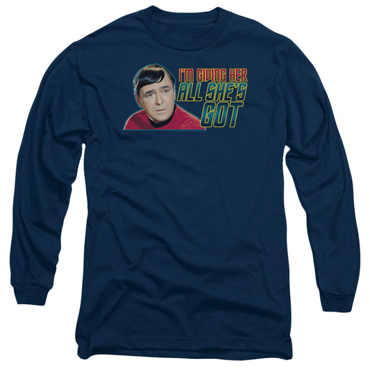 Star Trek All Shes Got Mens Long Sleeve Shirt Navy Officially Licensed