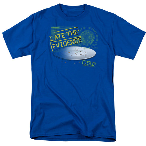 Csi I Ate the Evidence Mens T Shirt Royal Blue