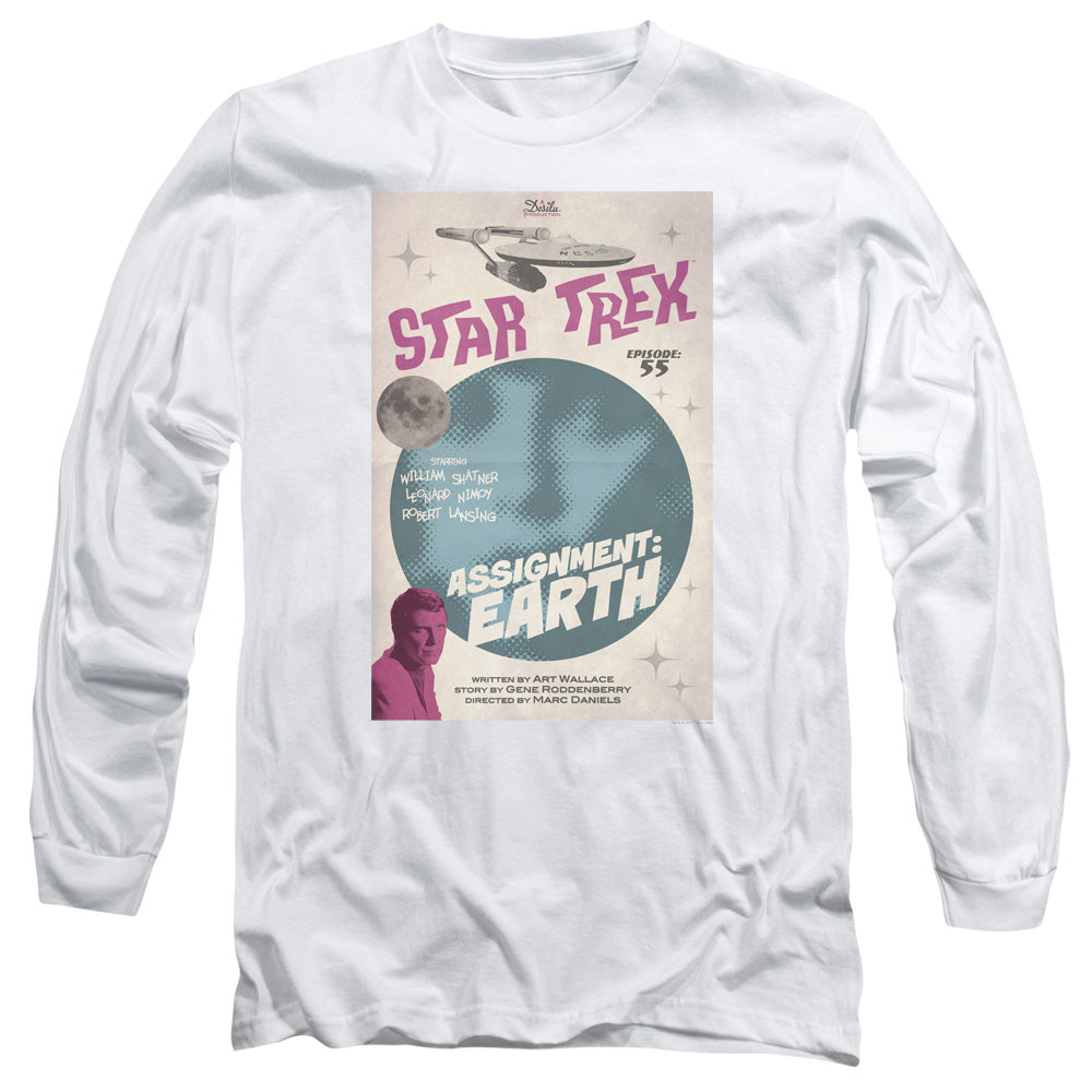Star Trek Tos Episode 55 Mens Long Sleeve Shirt White Officially Licensed