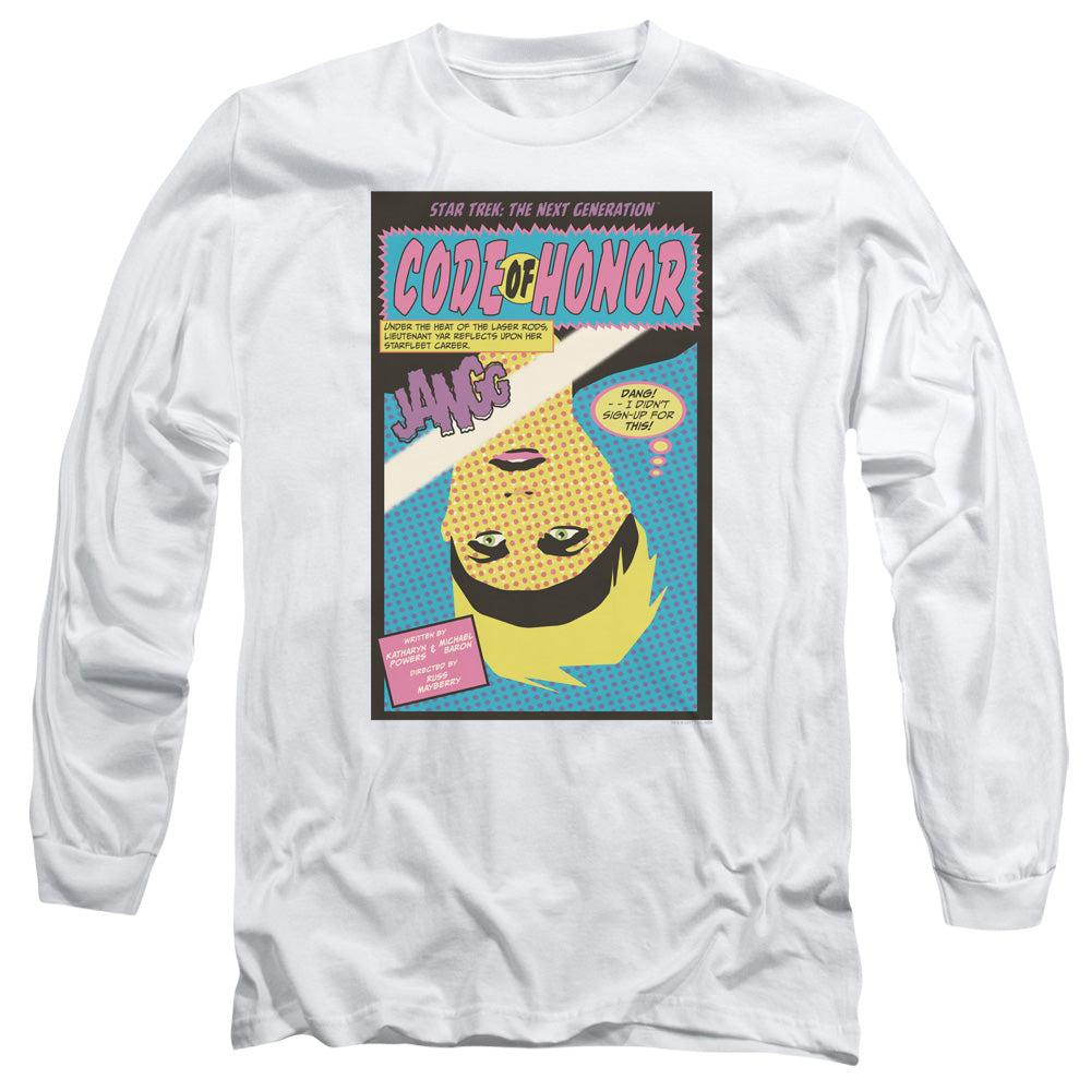 Star Trek Tng Season 1 Episode 4 Mens Long Sleeve Shirt White Officially Licensed