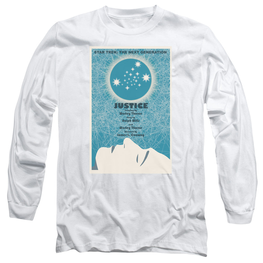 Star Trek Tng Season 1 Episode 8 Mens Long Sleeve Shirt White Officially Licensed
