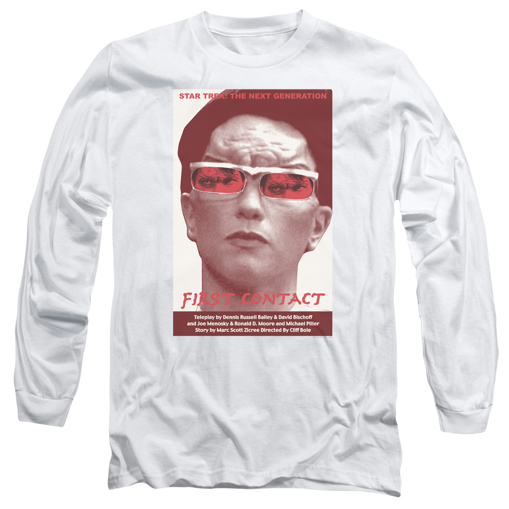 Star Trek Tng Season 4 Episode 15 Mens Long Sleeve Shirt White Officially Licensed