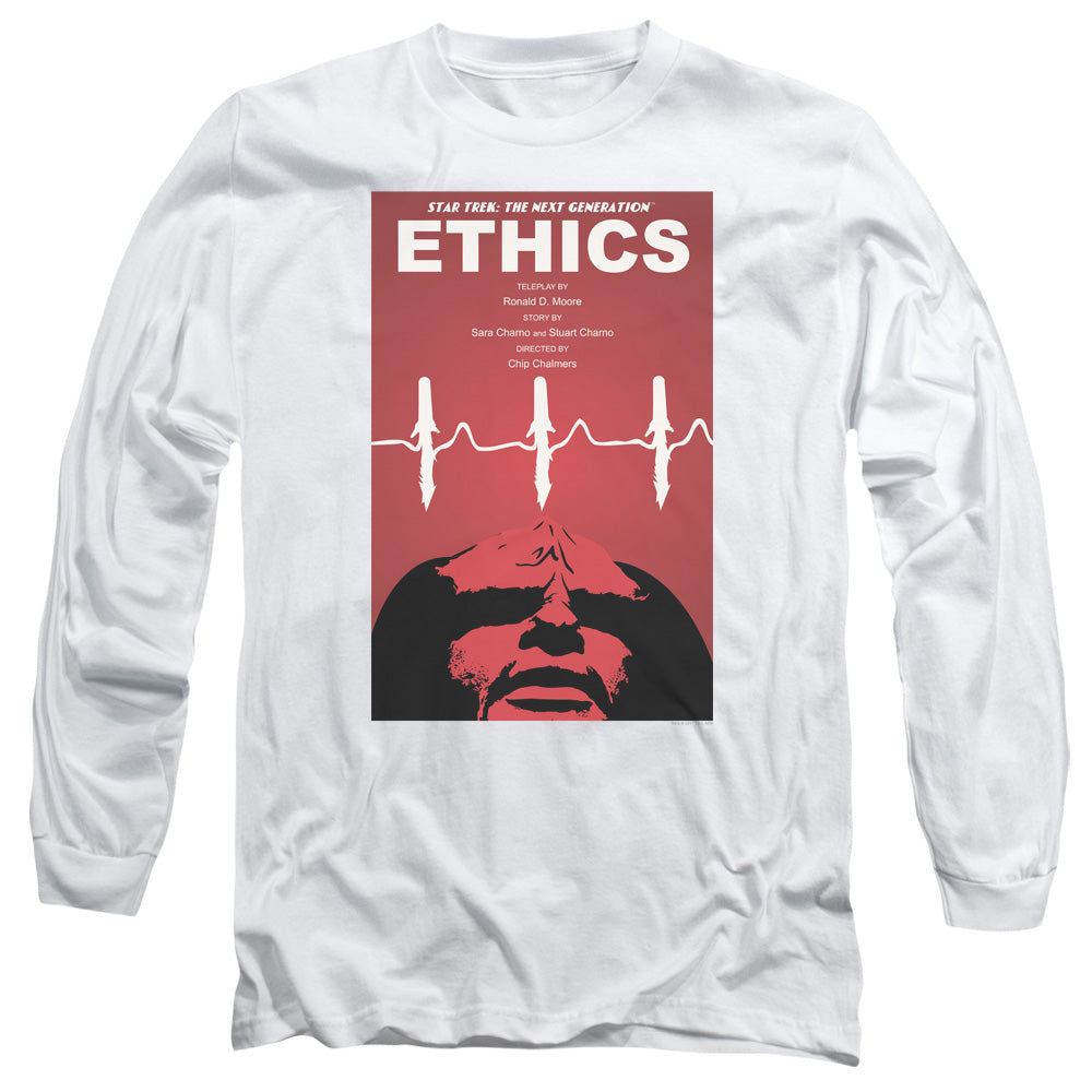 Star Trek Tng Season 5 Episode 16 Mens Long Sleeve Shirt White Officially Licensed
