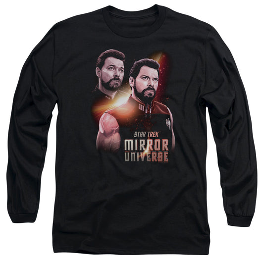Star Trek Mirror Riker Mens Long Sleeve Shirt Black Officially Licensed