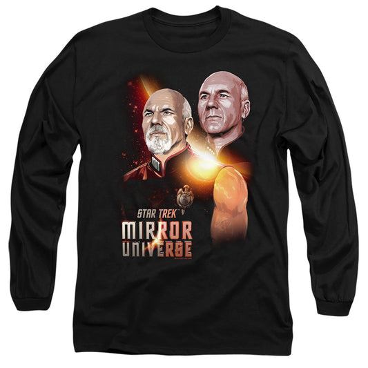 Star Trek Mirror Picard Mens Long Sleeve Shirt Black Officially Licensed
