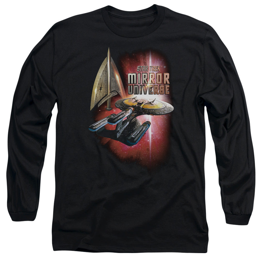Star Trek Mirror Enterprise Mens Long Sleeve Shirt Black Officially Licensed