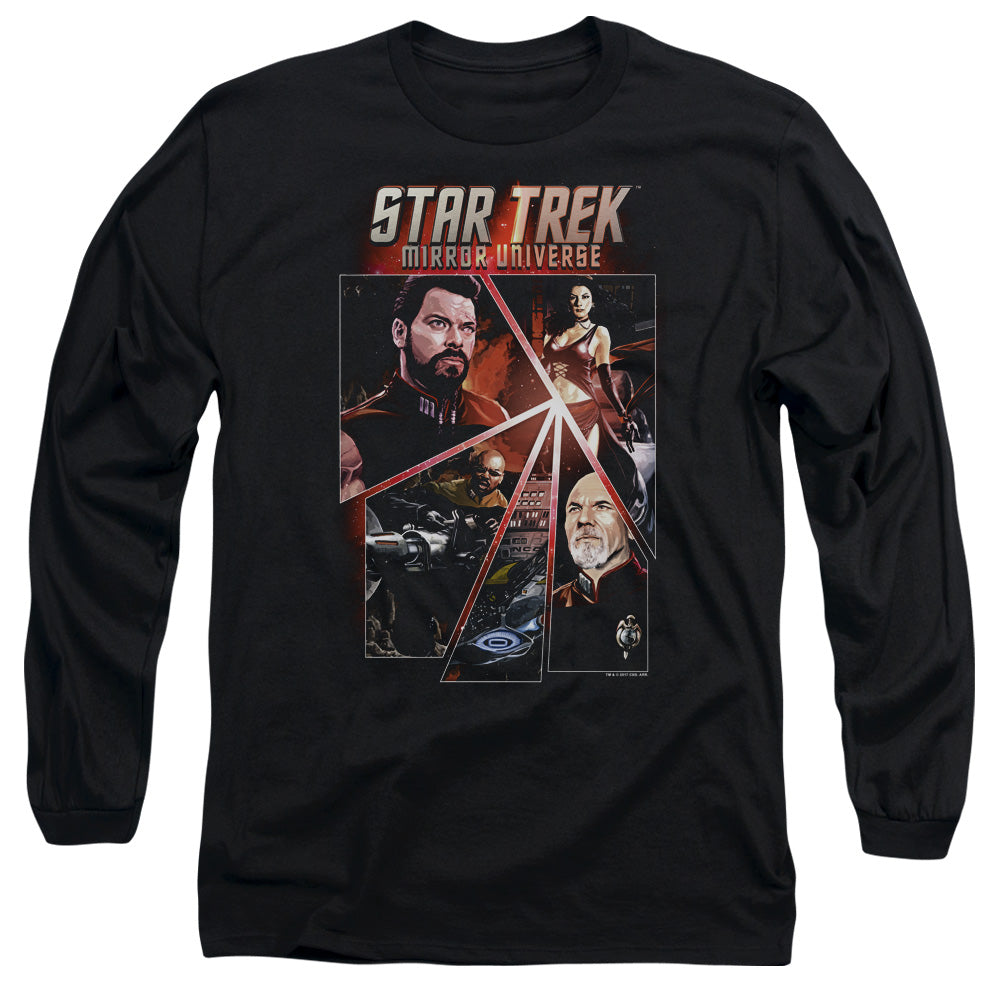 Star Trek Panels Mens Long Sleeve Shirt Black Officially Licensed