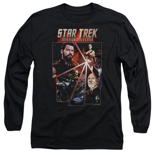 Star Trek Panels Mens Long Sleeve Shirt Black Officially Licensed