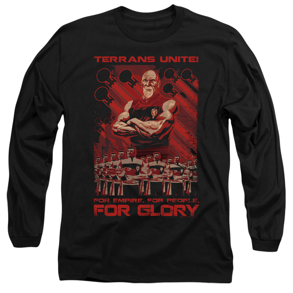 Star Trek Terrans Unite Mens Long Sleeve Shirt Black Officially Licensed