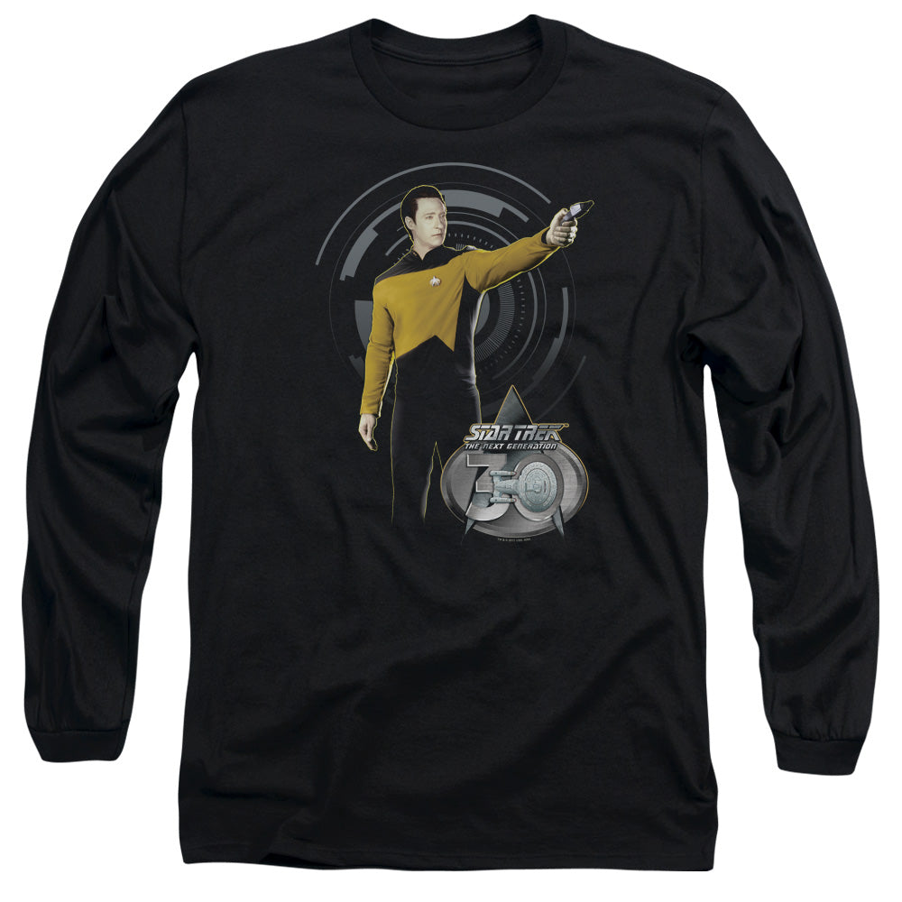 Star Trek Data 30 Mens Long Sleeve Shirt Black Officially Licensed