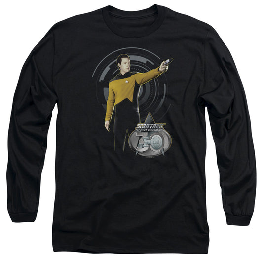 Star Trek Data 30 Mens Long Sleeve Shirt Black Officially Licensed