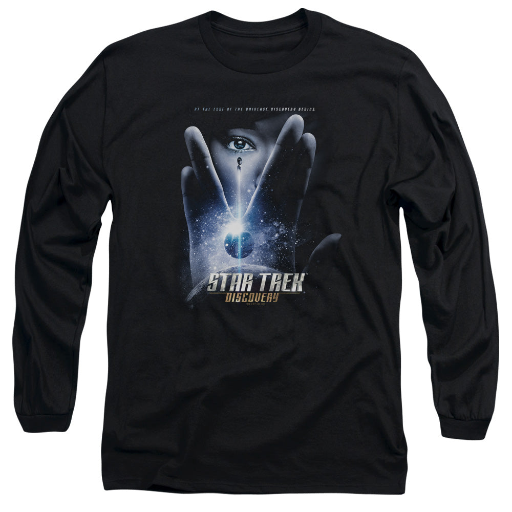 Star Trek Discovery Discovery Begins Mens Long Sleeve Shirt Black Officially Licensed