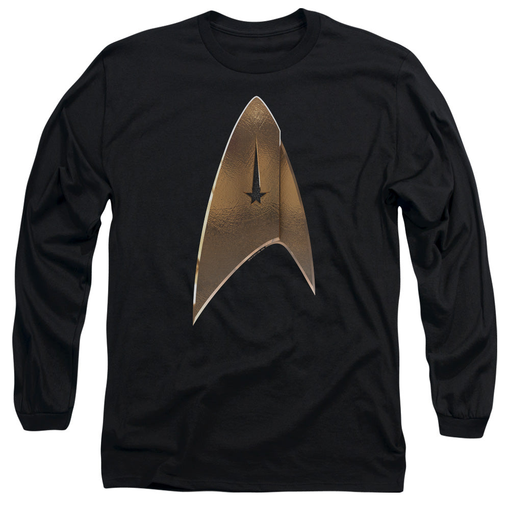 Star Trek Discovery Command Shield Mens Long Sleeve Shirt Black Officially Licensed