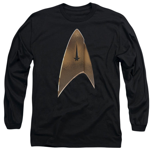 Star Trek Discovery Command Shield Mens Long Sleeve Shirt Black Officially Licensed