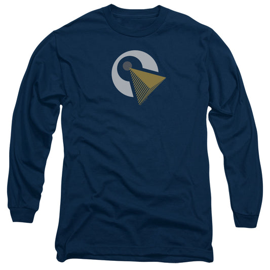 Star Trek Discovery Vulcan Logo Mens Long Sleeve Shirt Navy Officially Licensed