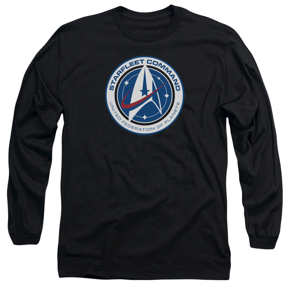 Star Trek Discovery Starfleet Command Mens Long Sleeve Shirt Black Officially Licensed