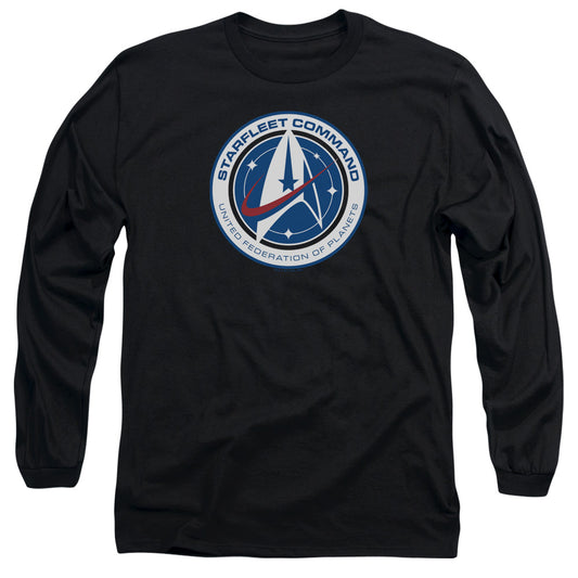 Star Trek Discovery Starfleet Command Mens Long Sleeve Shirt Black Officially Licensed