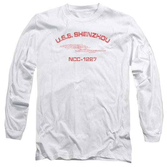 Star Trek Shenzhou Athletic Mens Long Sleeve Shirt White Officially Licensed