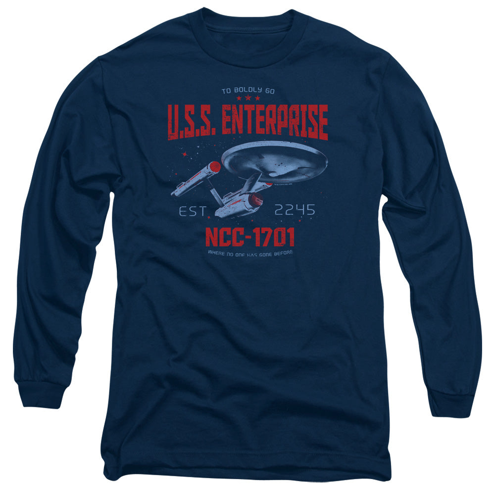 Star Trek Stardate 2245 Mens Long Sleeve Shirt Navy Officially Licensed