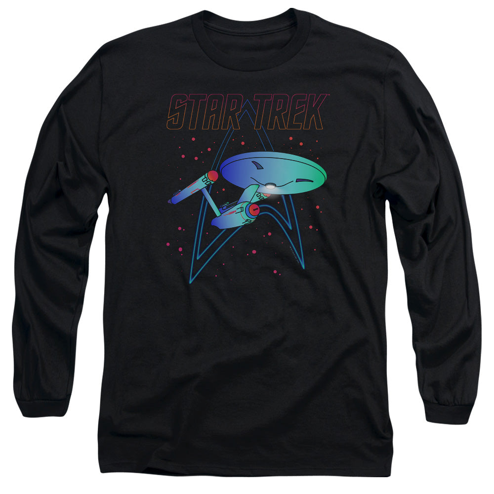 Star Trek Neon Trek Mens Long Sleeve Shirt Black Officially Licensed