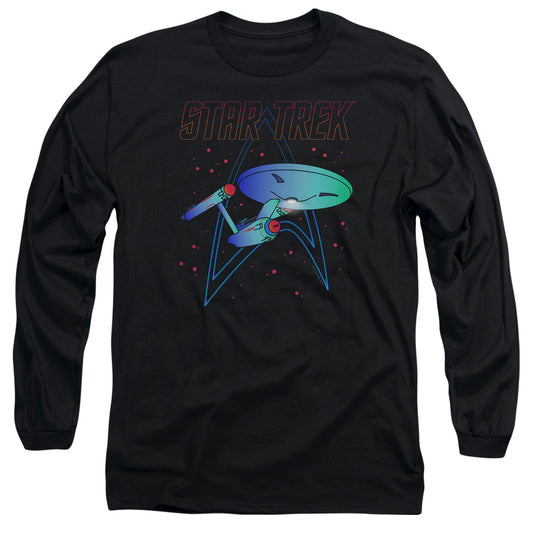 Star Trek Neon Trek Mens Long Sleeve Shirt Black Officially Licensed