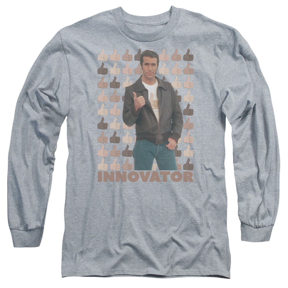 Happy Days Innovator Mens Long Sleeve Shirt Athletic Heather Officially Licensed