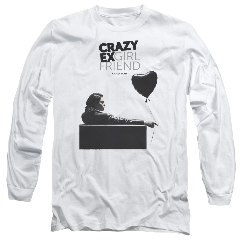 Crazy Ex Girlfriend Crazy Mad Mens Long Sleeve Shirt White Officially Licensed