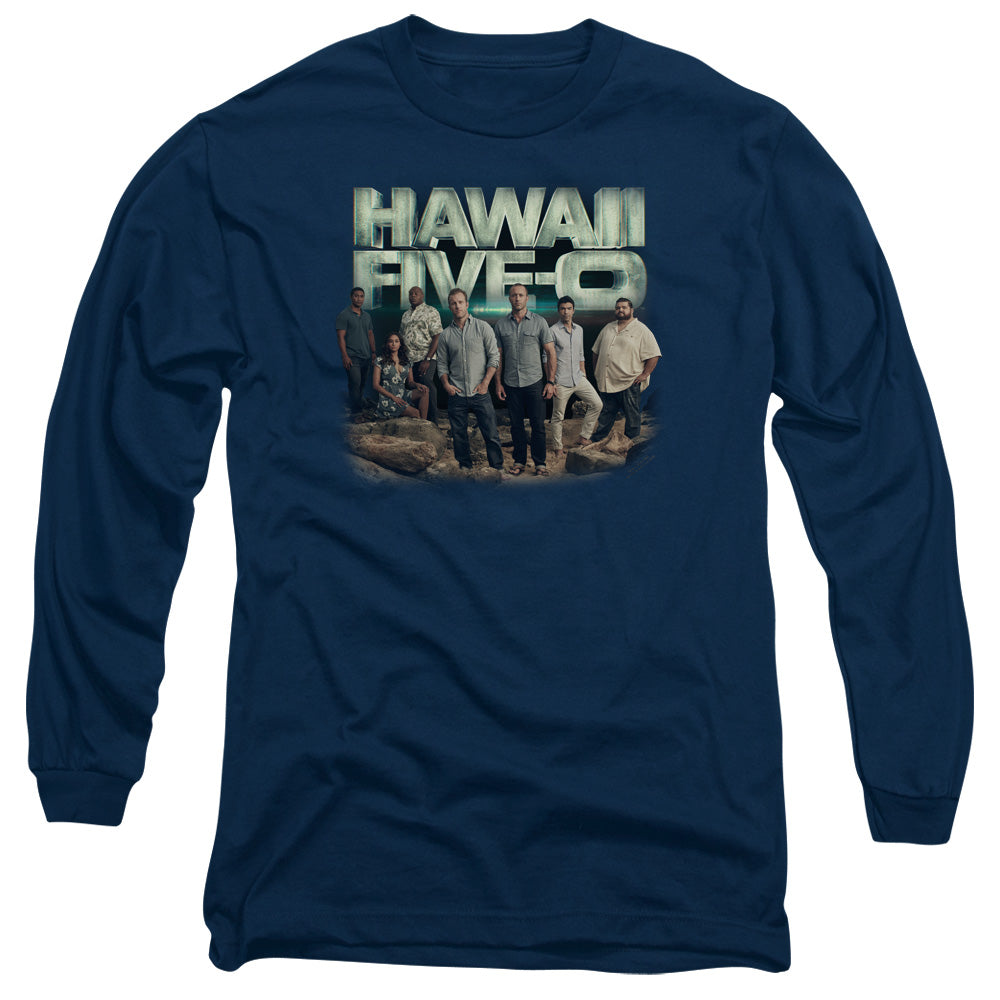 Hawaii 5 0 Cast Mens Long Sleeve Shirt Navy Officially Licensed