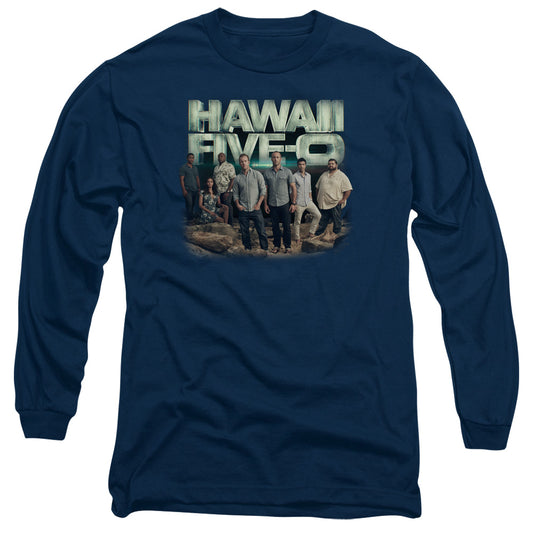 Hawaii 5 0 Cast Mens Long Sleeve Shirt Navy Officially Licensed