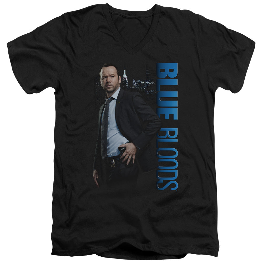 Blue Bloods Danny Mens Slim Fit V-Neck T Shirt Black