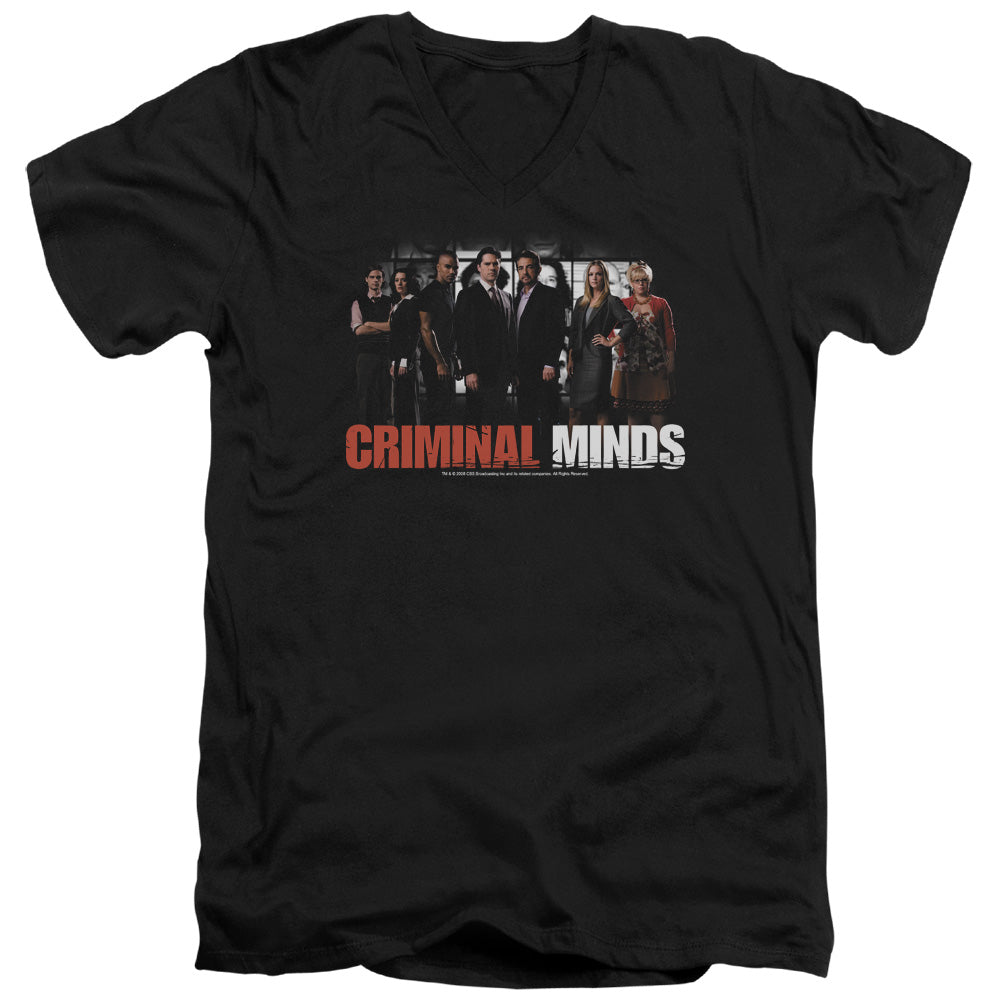 Criminal Minds the Brain Trust Mens Slim Fit V-Neck T Shirt Black